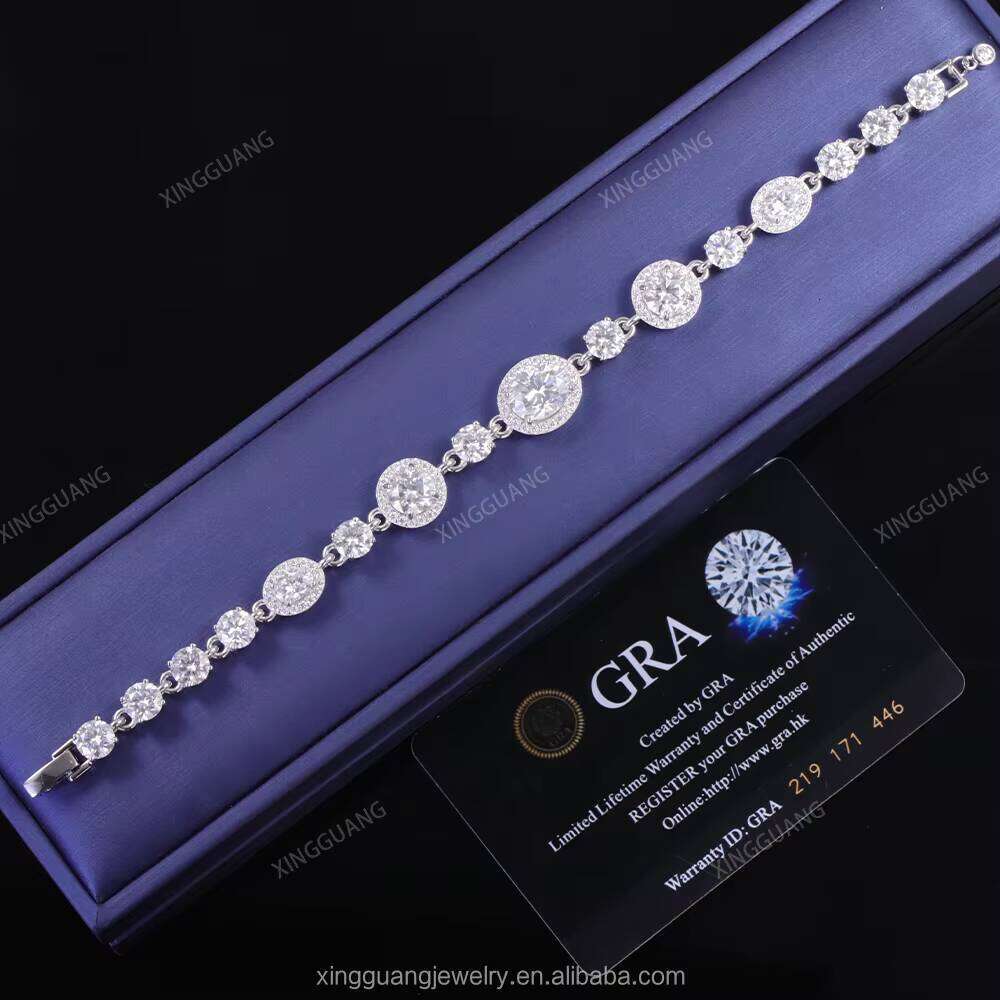 XG New Arrived Sier Plated Gold Vvs Moissanite Pass Dia test Fine Jewelry Bracelets Bangles Women Men