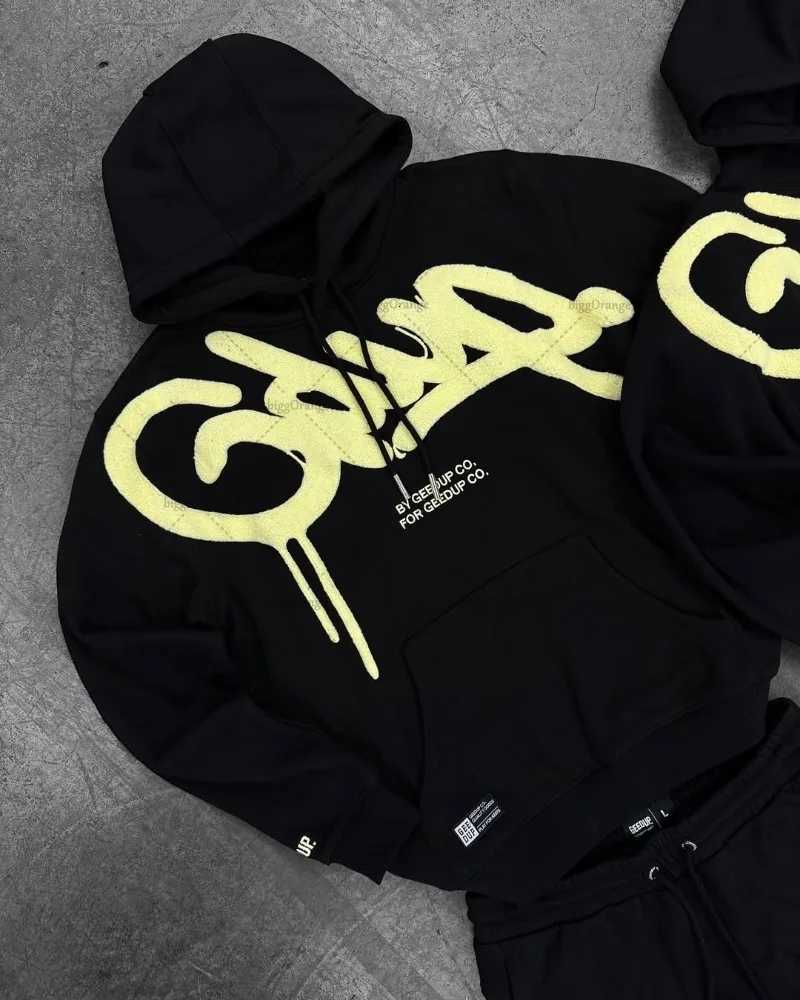 Black Men Clothing Sports Set American New Letter Oversized Hoodies Street Hip Hop Retro Loose Sport Pants X250725