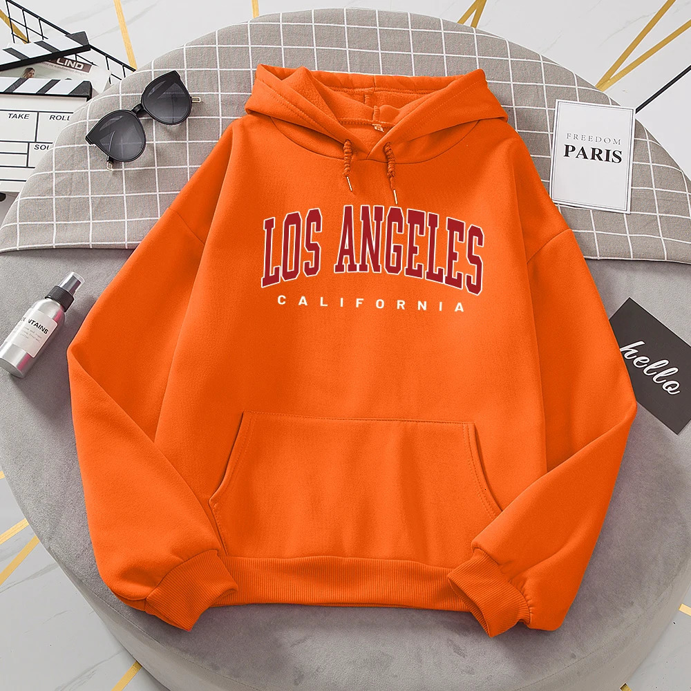 Los Angeles California Hoodie Fashion Novelty Casual Hooded Basic All Match Sweatshirt Warm Comfortable Fleece Hoody 250725