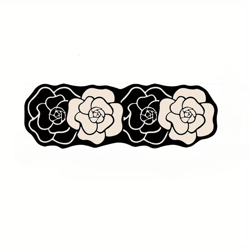 Luxury Personalized Design Camellia Flower Fluffy Carpet Bathroom Absorb Foot Mat Non-slip Floor Mat Home Decor Minimalist Bedroom Rug 250725
