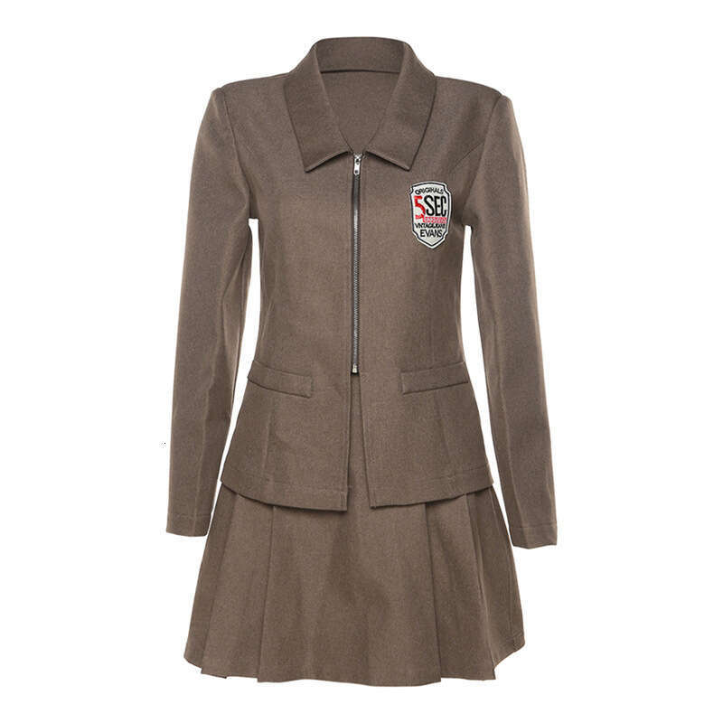 2022 Autumn New Women's Long Sleeve Zipper Blazer High Waist Skirt Set 6cc