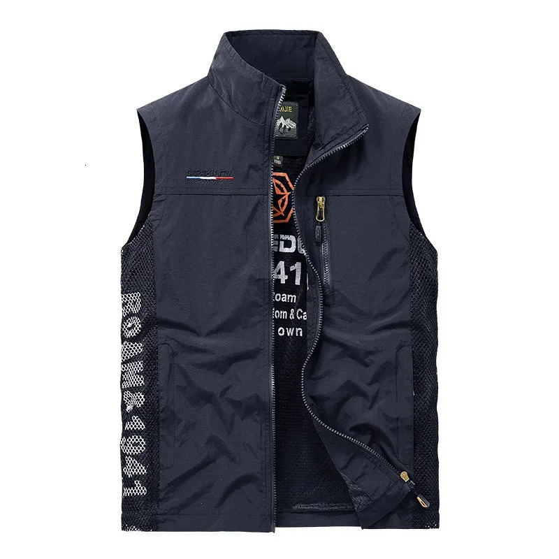 Summer Men Outdoor Mesh Thin Waistcoats Climbing Sleeveless Jackets Cargo Vests Good Quality Male Sportswear Casual 5X 250725