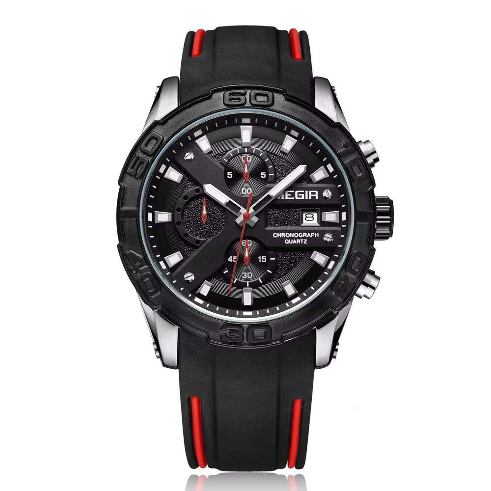 MEGIR Men's Sports Chronograph Watch - Silicone Strap, Waterproof, Luminous, 46mm - Bulk Wholesale Watch