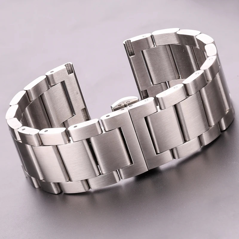 Stainless Steel Watch Band Bracelet 18 20 21 22 23 24mm Women Men Solid Metal Wristband Replacement Strap Accessories With Tool 250723