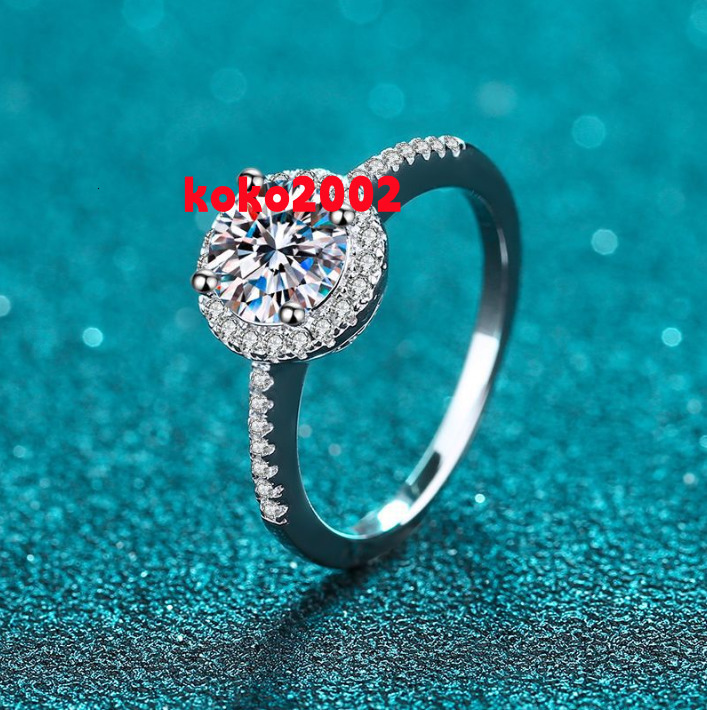S925 Sterling Silver Round Moissanite Ring Direct Sales Fashion Ring From Merchant