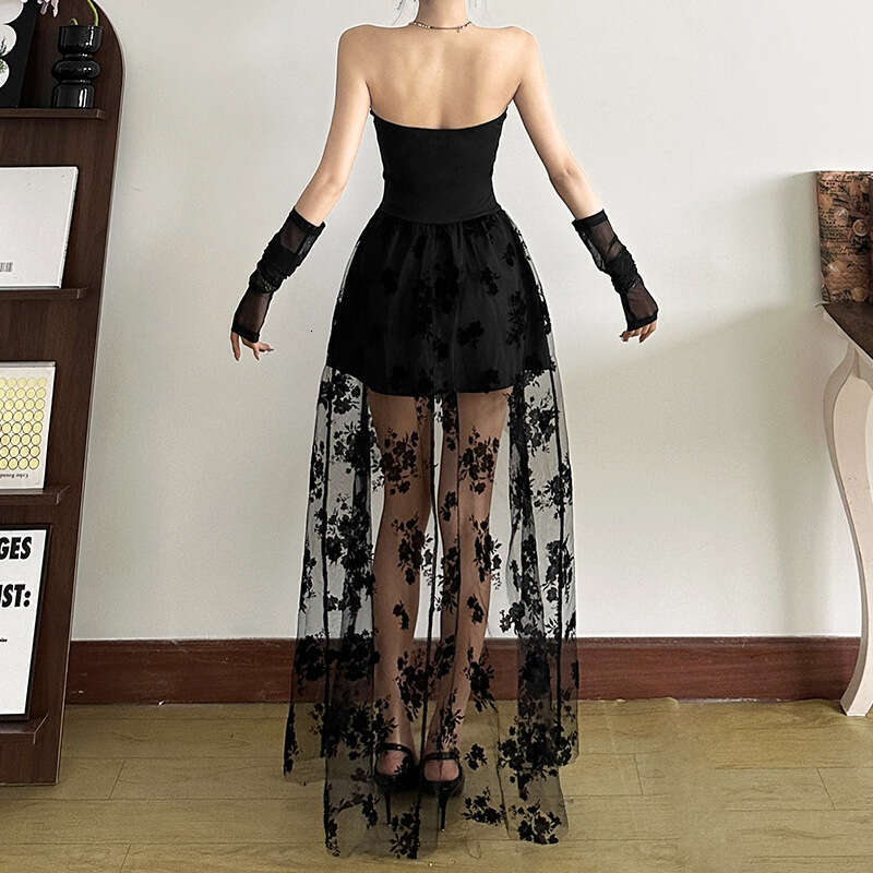 2025 Spring New Women's Solid Color Slim Fit Fashion Off-Shoulder Sleeveless Dress 462