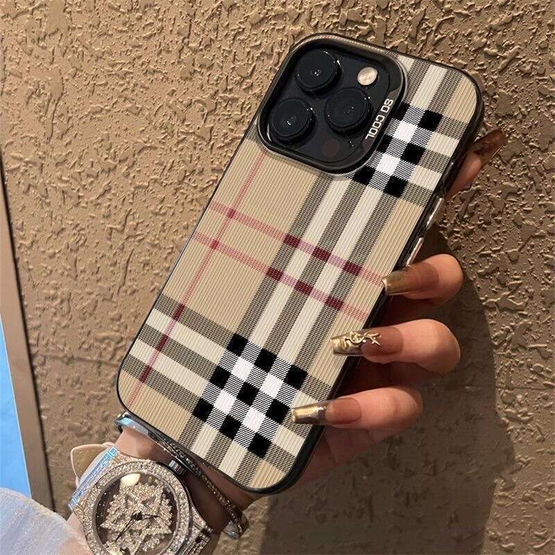 Light Luxury Plaid Suitable for iPhone 16 Max Case 15 Pro Trendy 14 Plus/13/12 Classic X