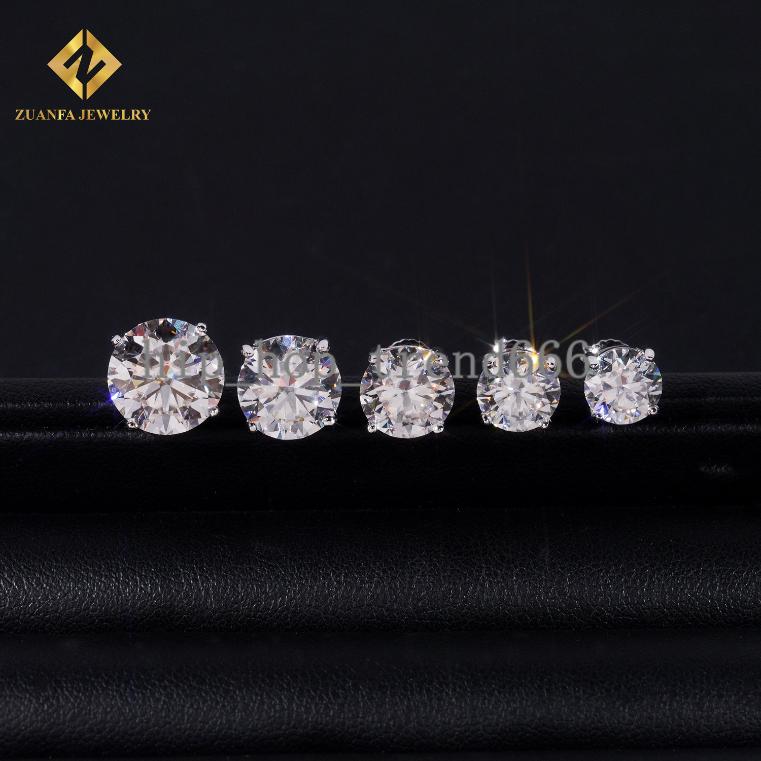 Ready to Ship Jewelry Round Brilliant Cut VVS GRA Certificate Moissanite Diamond Sterling Silver Screw Back Stud Earrings