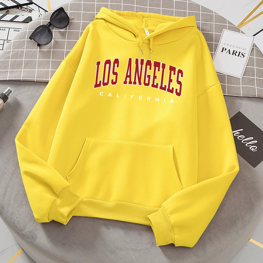 Los Angeles California Hoodie Fashion Novelty Casual Hooded Basic All Match Sweatshirt Warm Comfortable Fleece Hoody 250725