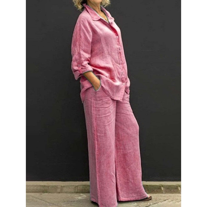 New Womens Shirt Set 2023 Casual City Set Womens Wear