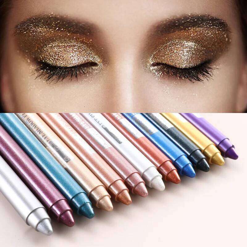 12 Colors Pearlescent Long Lasting Waterproof Eye Highlighter Shiny Sier ple Eyeliner Eyeshadow Pen Cosmetics X250725 X250725