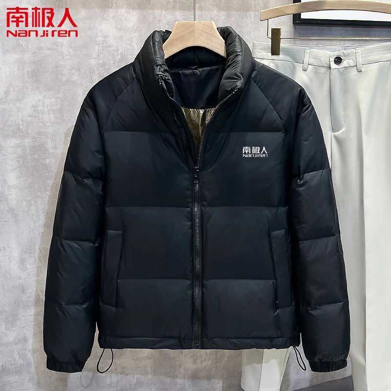 Antarctic Short Down Jacket Mens Padded Stand Collar Black Gold Fall-Winter 2025 New Couples Jacket X250725