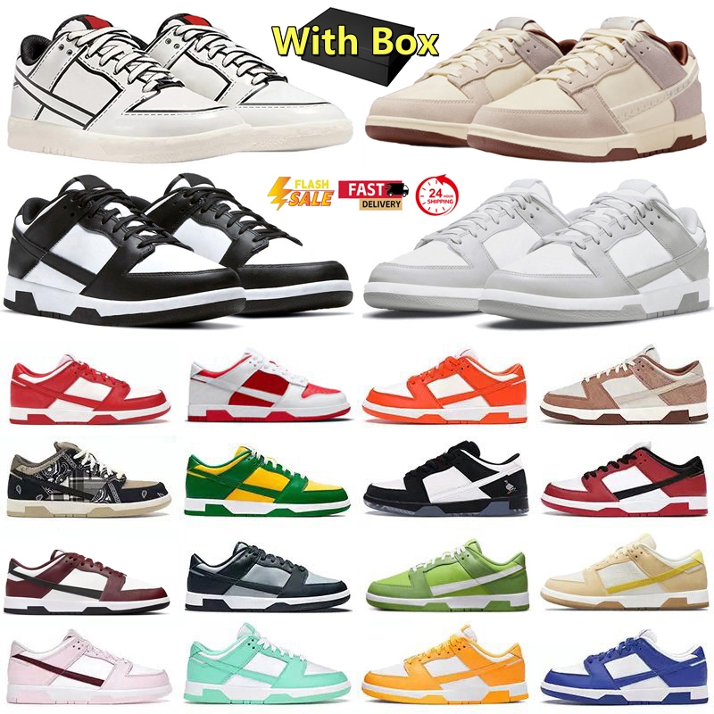 Designer Casual Shoes for Men Women Sport Sneakers Panda Asparagus Sail Black White Pink Sand Blue Grey Fog Syracuse Candy Vintage Green Outdoor Trainers With Box