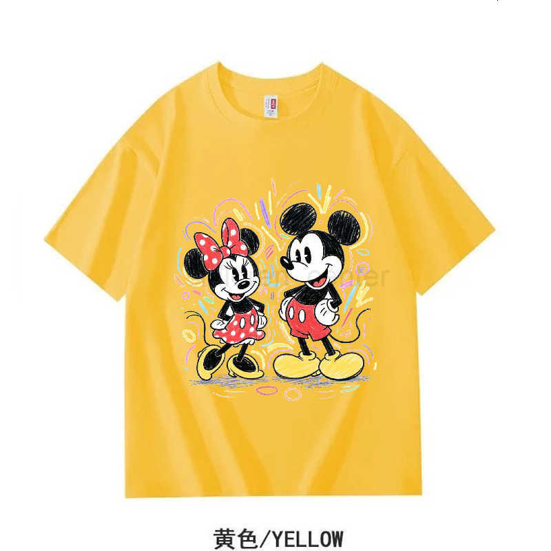 Disney Summer Childrens Comfortable Cotton T-shirts Lovely Cartoon Printing Pullover Short Sleeve Kids Loose Chic Tees Tops456 W250725tyt
