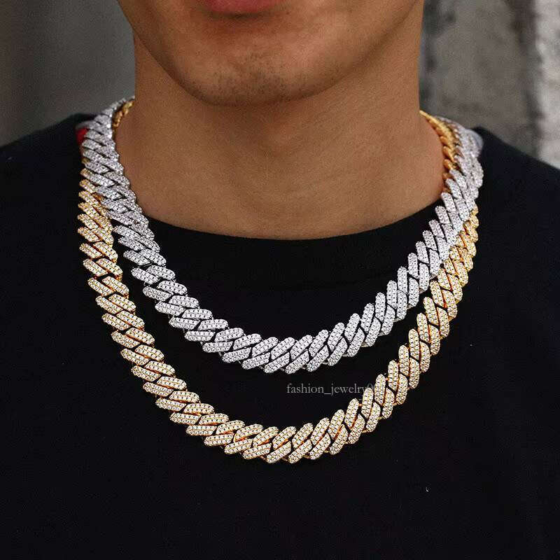 High Quality Factory Sier Vvs Dia Iced Out Moissanite Cuban Link Chain14mm Necklace Women Men