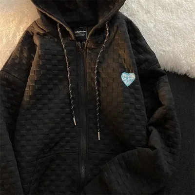 Slim Fit Zipper Cardigan Womens Spring Autumn Thin Loose BF Style Sweatshirt Jacket Casual Comfortable Polyester Fiber 250725