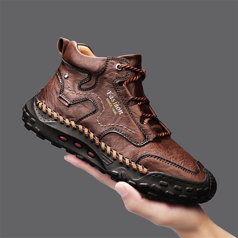 Ankle Outdoor Casual Boots Trendy Mid-Top Men's Shoes