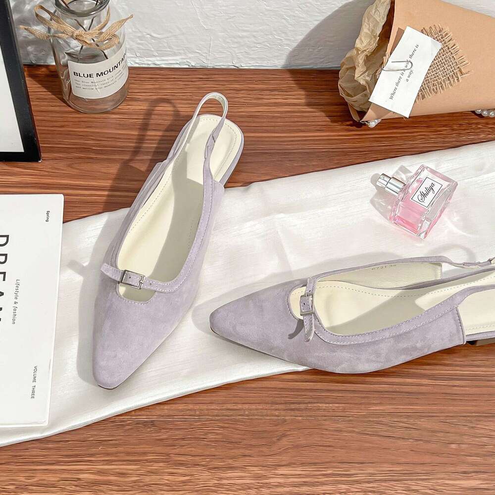 Women's Summer New Pointed Toe Elegant Outdoor Wear with Dress Versatile Fashion Shoes Soft Sole Comfortable Flats