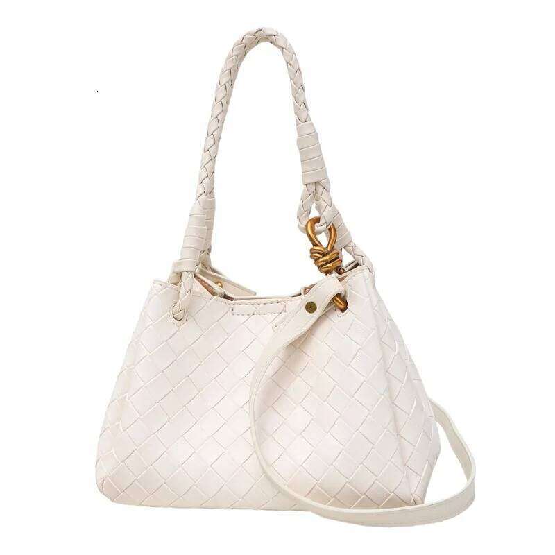 Woven Texture Bucket Bag Stylish Soft Tote Women Trendy Crossbody Single Shoulder Chic Handbag