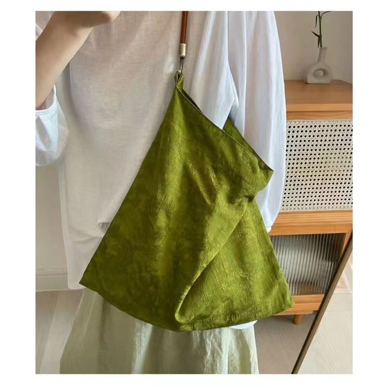 Shoulder Bag New Chinese Retro Jacquard Bag Cowhide Rope Adjustment Messenger Bag