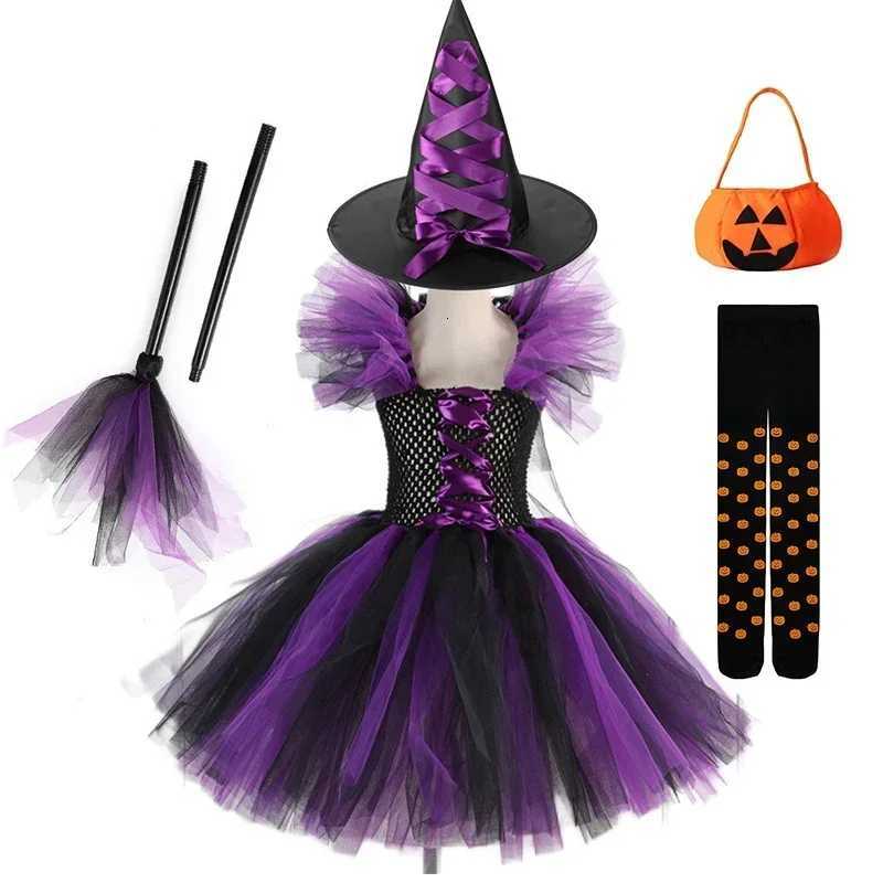 Halloween Girls Role Play Villain Witch Costume Mesh Tutu Dress Evil Vampires Clown Dress Little Red Riding Hood Outfit Hat Gown Z250725