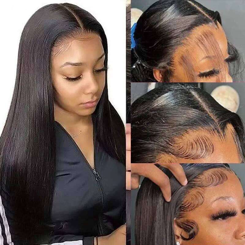 Straight V 100% Human With Seamless Edge Brazilian Hair U Part Wig Contour Upgrade For Women