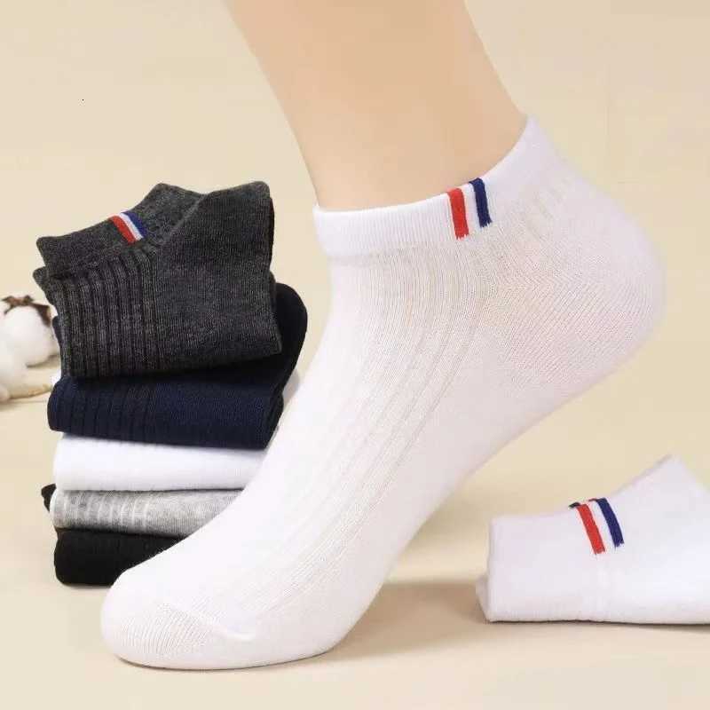 5 Pairs Thin Boat Socks Summer Blending Plain Color Mens Casual Breathable Sweat Absorbing Calibration X250725