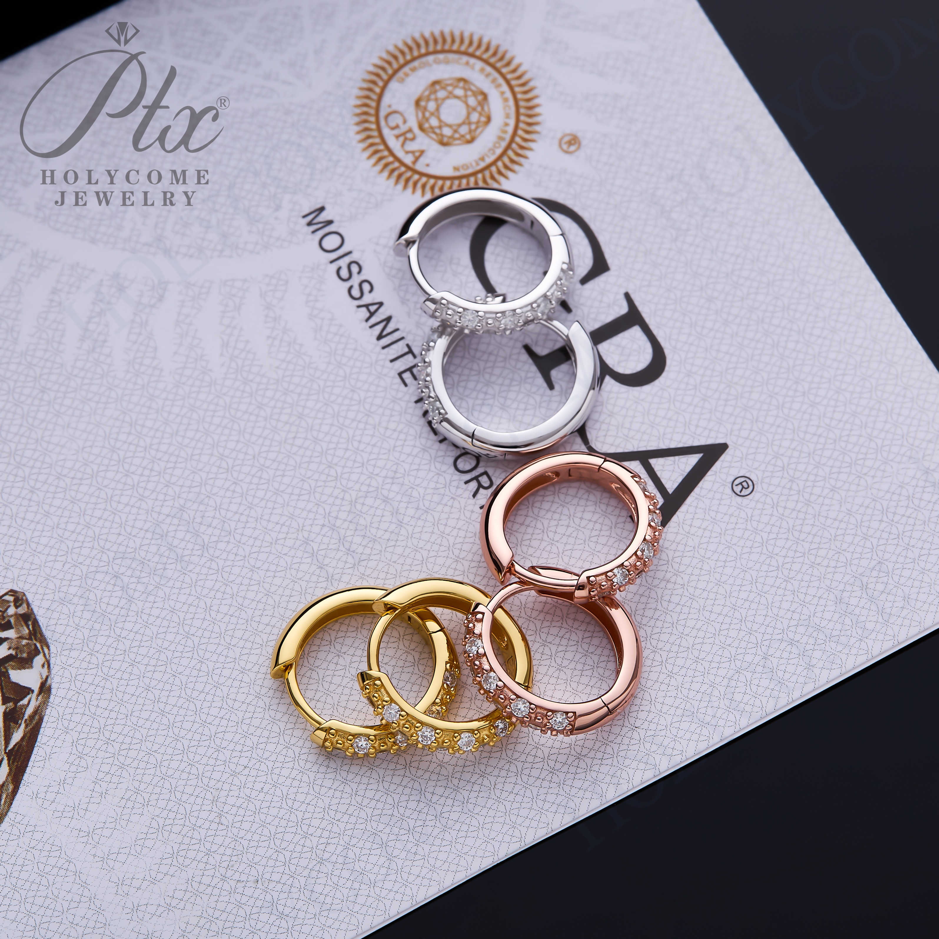 High Quality 925 Sterling Silver Ear Needle Fashion Hoop Earrings White Moissanite Luxury Women's Silver Earrings Wedding Daily Wear Jewelry Gift