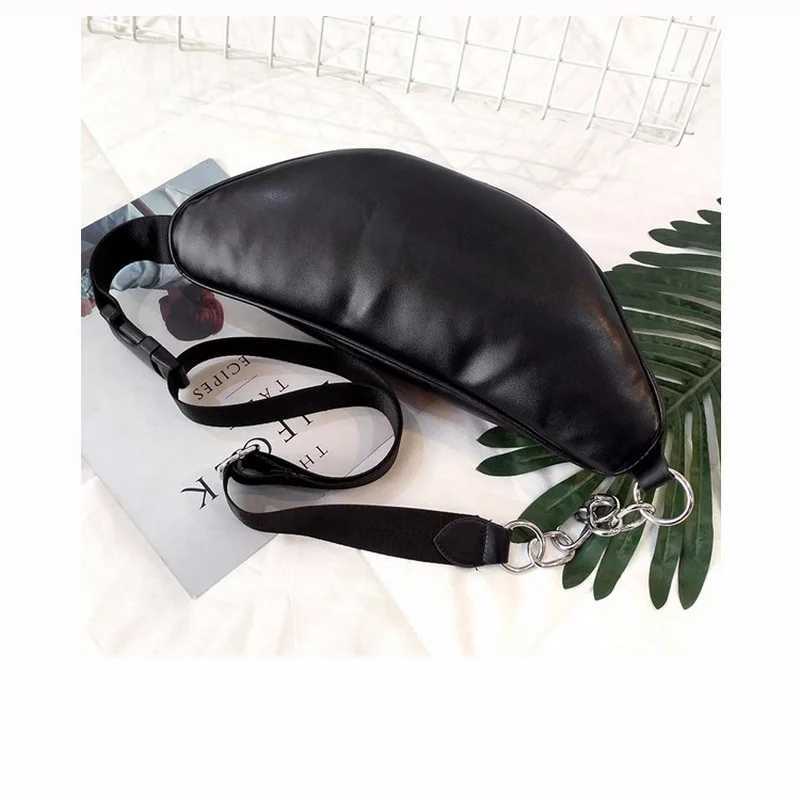 Solid PU Leather Handbag Wen Ch Pack Punk Bag Wens Belt Waist Bag Wen Waist Pack Cell Phe Bags Y250724