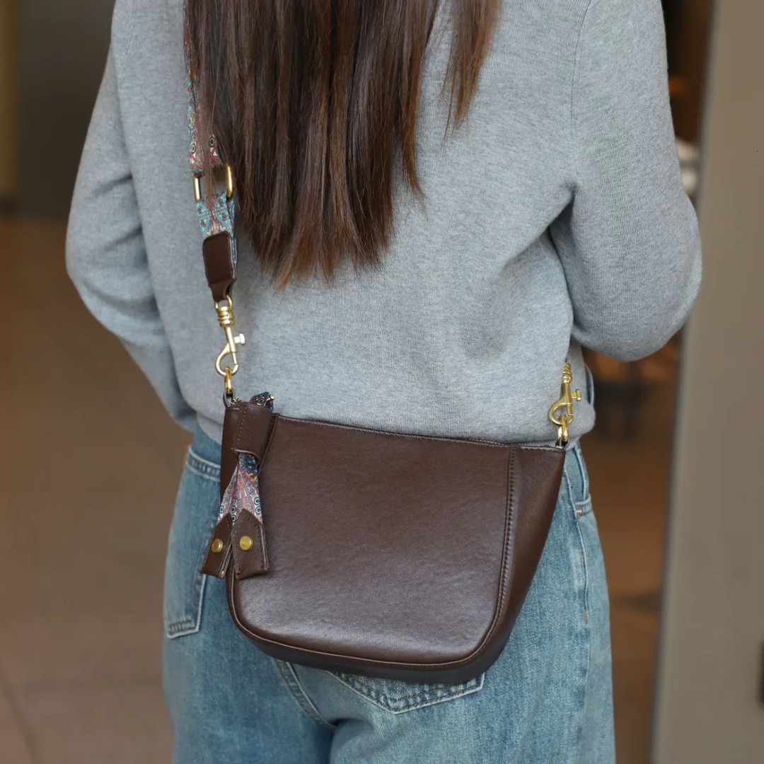 designer bag Top Layer Cowhide Saddle Bag Women Bag New Genuine Leather Shoulder Bag Underarm Bag Fashion Crossbody Bag High-end Handbag