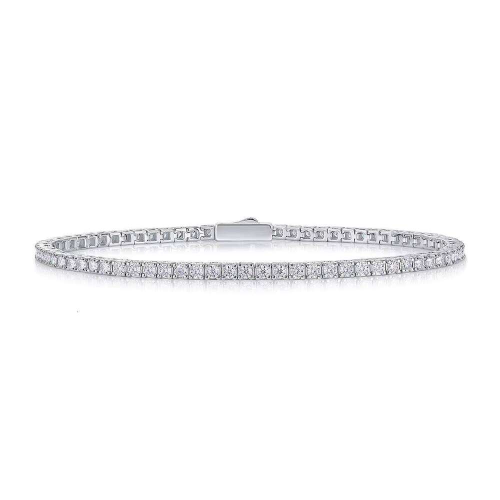 2.0mm Moissanite Tennis Bracelet for Men and Women S Sier Gold Plated D Color VVS Stone Dainty Unisex Jewelry Design