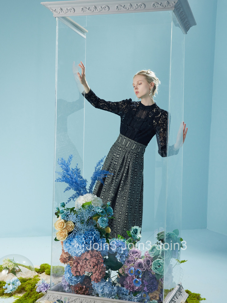 Summer New Black Chinese Style Long Dress Fashionable Elegant New Chinese Style Mamian Skirt 1283