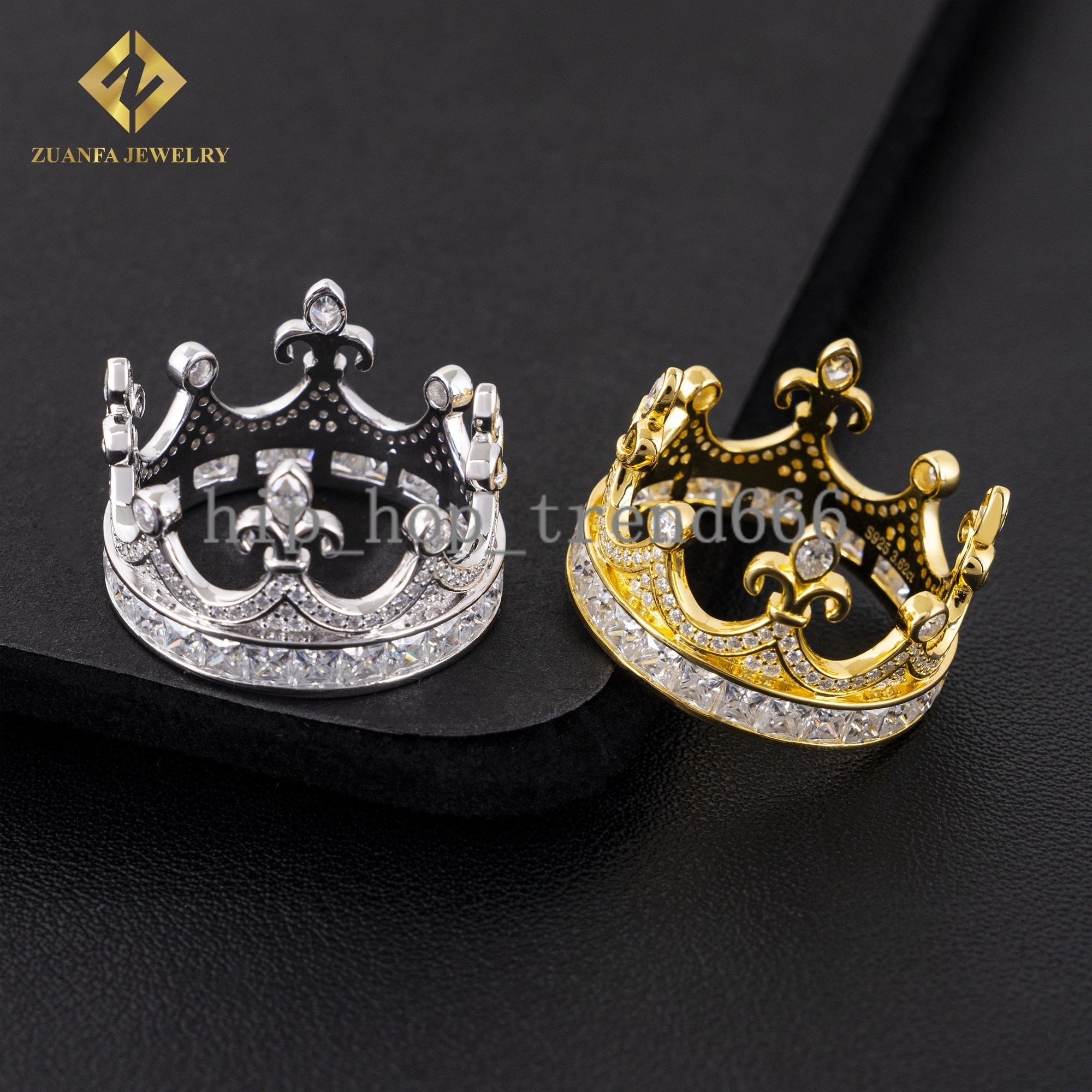 Luxury Style Women Engagement Rings Vvs Moissanite Sterling Silver 925 Wedding Crown Ring