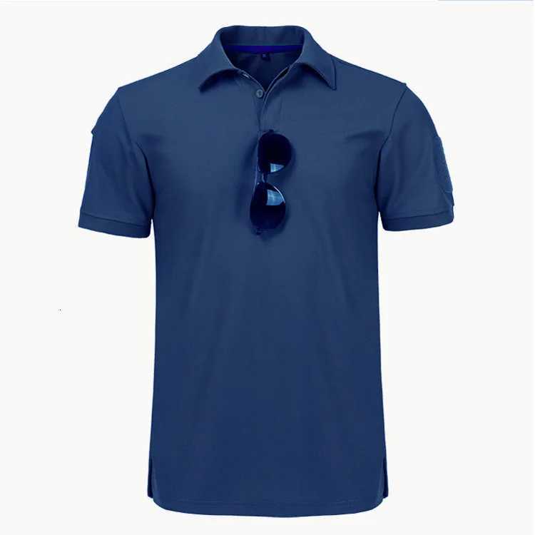 Mens Quick Dry Embroidered Polo Shirts Summer Plus Size Breathable Clothes Tactical Elastic Plain Turn-down T-shirts Y250724