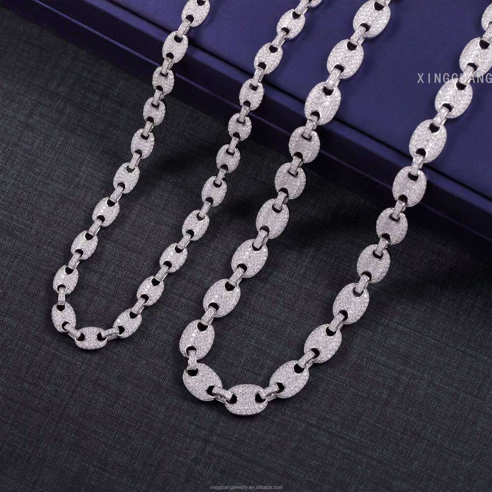 New Arrival Link Fine Jewelry 6mm 8mm Sterling Sier Hip Hop Necklace VVS Moissanite Cuban Chain