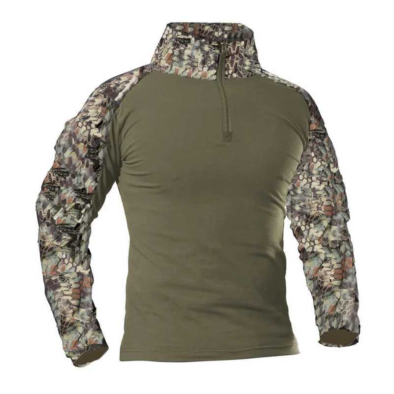 Camoufalge Tactical Shirt Man Combat Shirt Long Sleeve Shirt Men Hunting Cothes Camouflage Shirts Paintball T Shirts Y250724