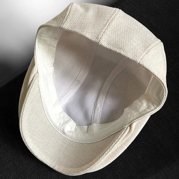 Summer Linen Solid Large Size Berets Big Head sboy Caps Men Women Painter Hats Driver Hats XL Man Flat Octagonal Cap 250723