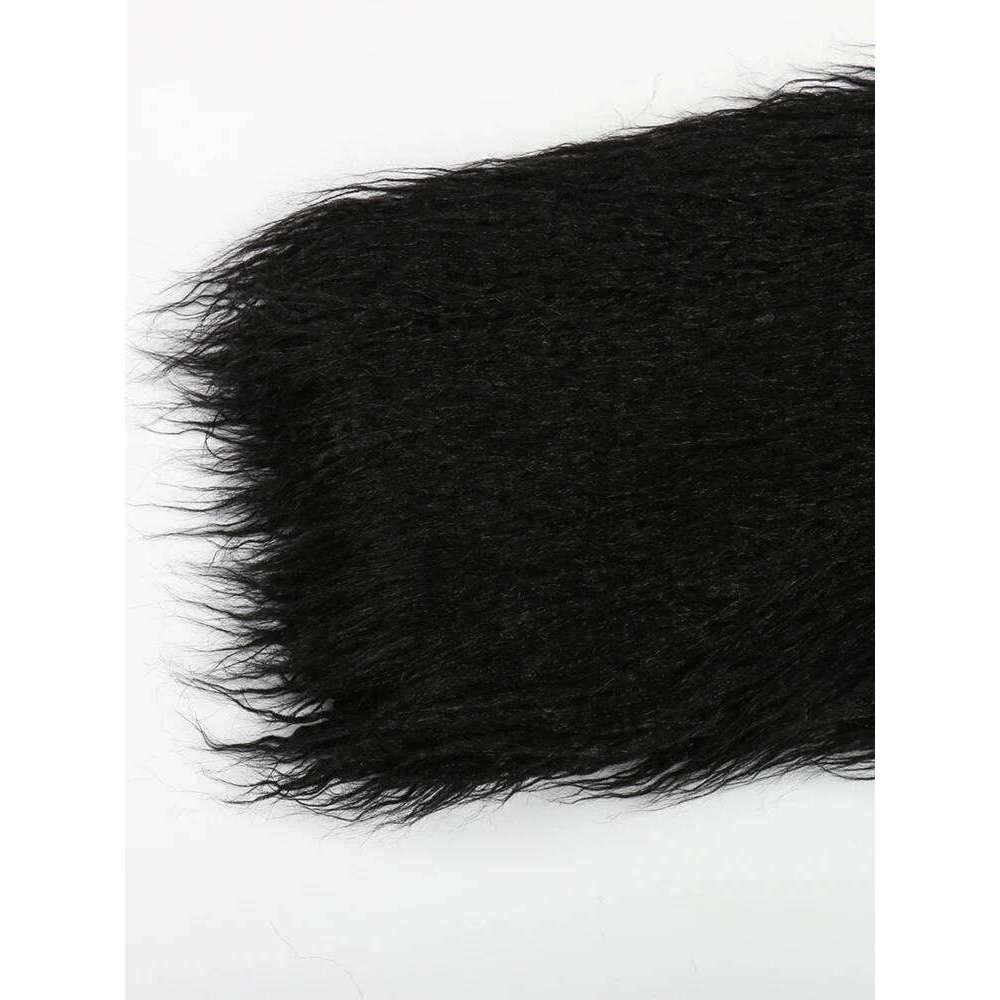 Nerazzurri Winter Long White Black Hairy Shaggy Fluffy Thick Warm Soft Stylish Faux Mongolia Lamb Fur Coat Women Belt Lapel 2023