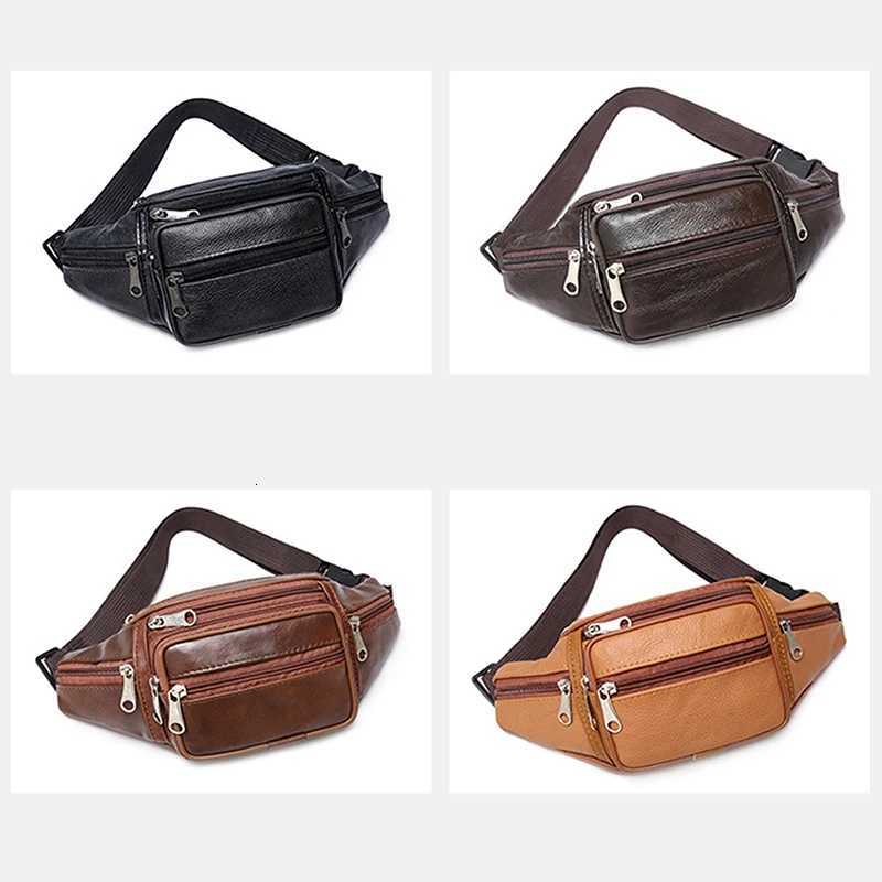 Mens Waist Pack PU Leather Bag Waist Belt Bag M Artificial Leather Fanny Pack Luxury Small Shoulder Bags For Men Y250724