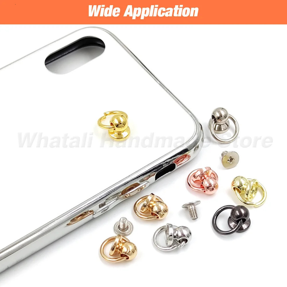 20set 7/8/10mm Metal O Ring Stud Chicago Screw Rivet Ball Post Screwback With For Leathercraft Phone Case Decoration Accessories 250723