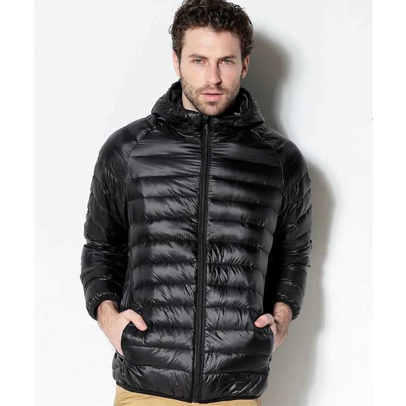 0-10 Men White Duck Down Jackets Portable Hooded Down Coat Ultralight Winter Coat for Men Warm Windproof Down Parkas 5XL 6XL X250725