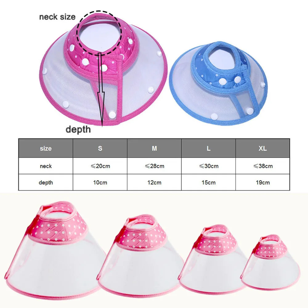 Pet Recovery Dog Cones Cat Cones After Surgery Adjustable Breathable Dog Cone Collar Soft Plastic Puppy Elizabethan E-Collar 250716