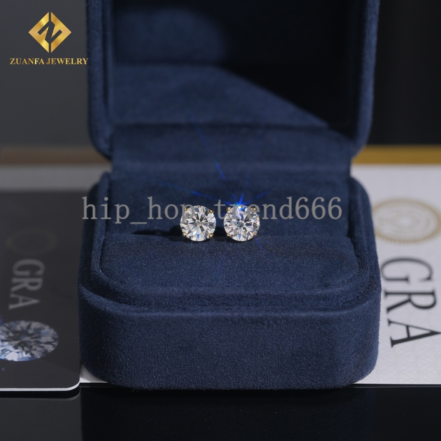 Hip Hop Jewelry Iced Out 7.5mm Screw Back Round Ear Studs Vvs Moissanite Diamond 925 Sterling Silver Earrings