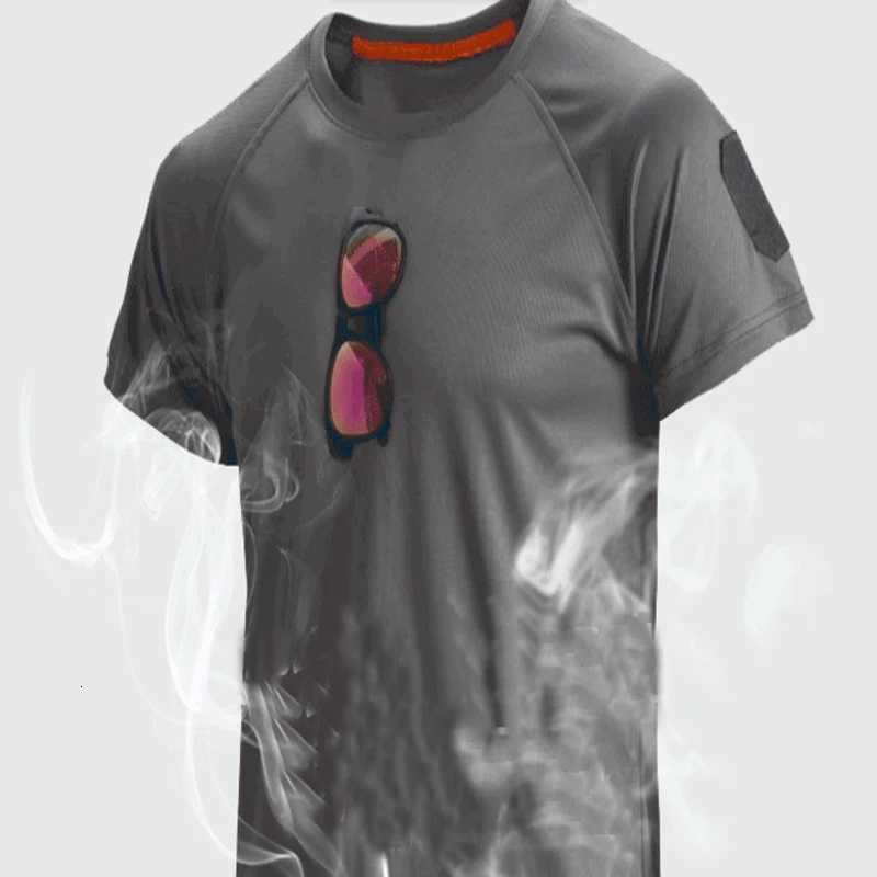 Mens Summer Quick Dry Pullerover O-Neck Lapel Tees Breathable Camping Trekking Hiking Climbing Quick Dry Sports M-4XL T-Shirt Y250724