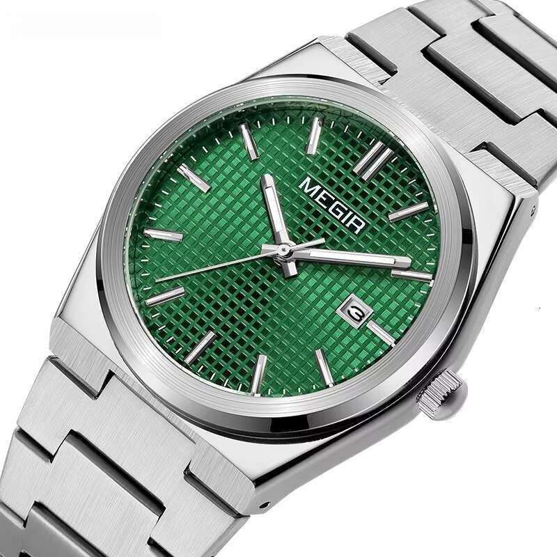 DHgargets MEGIR Men's Business Watch - Digital-Analog, Luminous, 30M Waterproof, Stainless Steel, Quartz Wristwatch