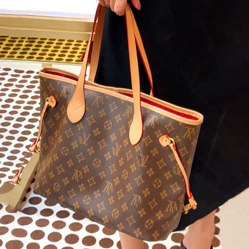 Tote Bag Designer Bags Wallet Fashion Totes Leather Messenger Shoulder Handbag Women Bags High Capacity Composite Shopping Bags Old Flower Brown Lattice Bag 008A