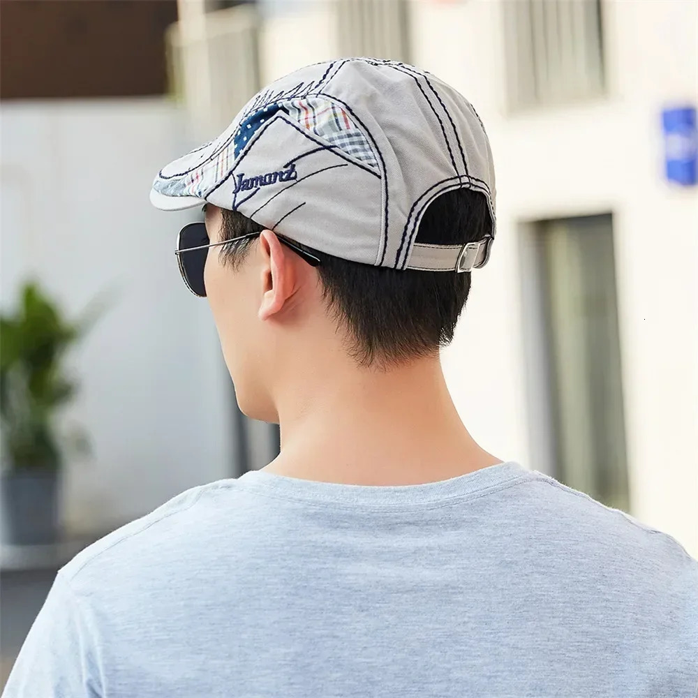 TOHUIYAN Plaid Cotton sboy Cap Men Casual Ivy Hat Duckbill Visor Cabbie Hats Summer Gorras Planas Flat Cap For Women Hat 250723