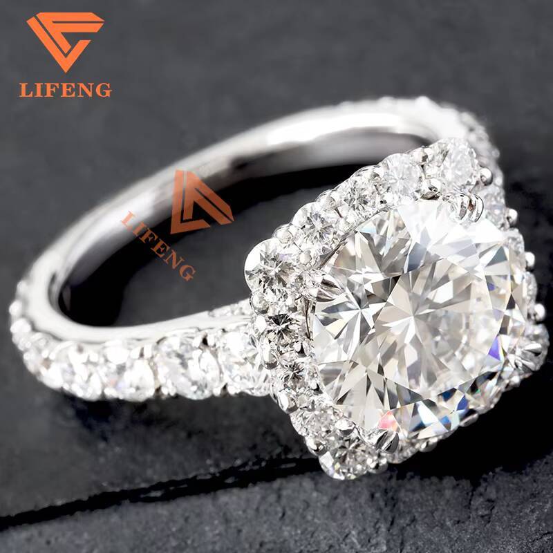 Customize Women Fashion Marquise Round Cut 925 Silver Engagement Ring Moissanite Synthetic Diamond Engagement Wedding Rings