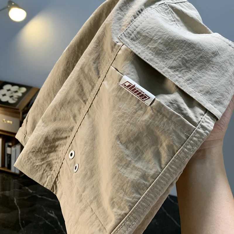 ework shorts for men in summer thin trendy versatile casual loose sporty ice silk quick drying five quarter pants W250724