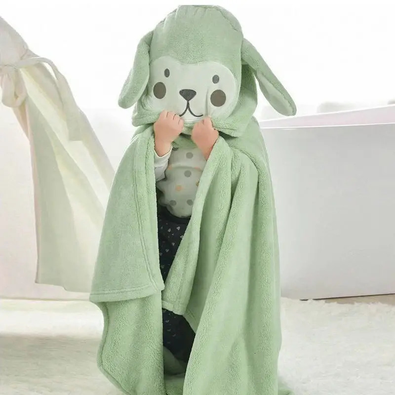 Thickened Bath Towels Cute Children born Baby Super Soft Absorbent Pure Cotton Hooded Cloak Towel Can Be Worn Blanket 250725